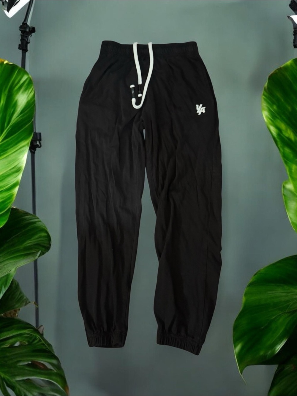 Womens Black Young LA Jogger Pants with Contrast Drawcord